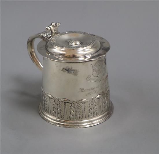 A Merchant Taylors Company silver miniature copy of a 17th century Irish tankard (boxed)